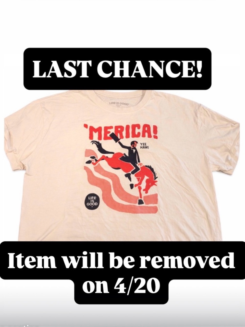 Life Is Good ‘Merica Cream Graphic Tee XL